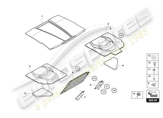 a part diagram from the Lamborghini Sian parts catalogue