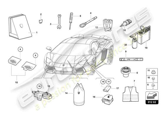 a part diagram from the Lamborghini Aventador LP750-4 SV parts catalogue