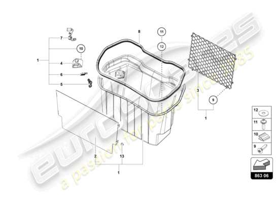 a part diagram from the Lamborghini Aventador LP750-4 SV parts catalogue