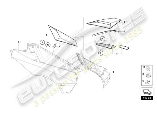 a part diagram from the Lamborghini Aventador LP750-4 SV parts catalogue