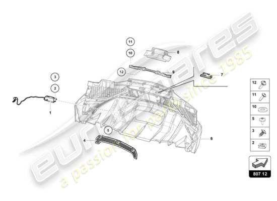 a part diagram from the Lamborghini Aventador LP750-4 SV parts catalogue