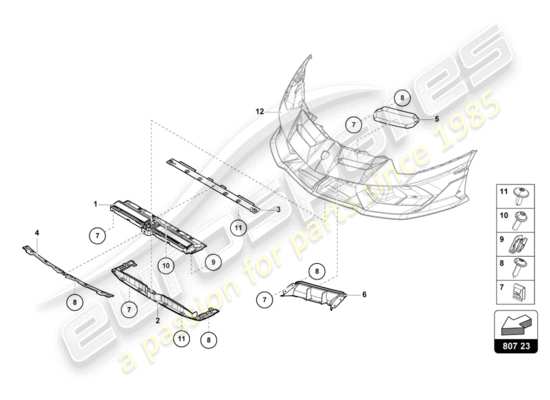 a part diagram from the Lamborghini Aventador LP770-4 SVJ parts catalogue