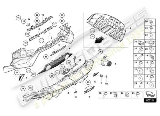 a part diagram from the Lamborghini Aventador LP770-4 SVJ parts catalogue