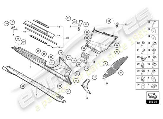 a part diagram from the Lamborghini Aventador LP770-4 SVJ parts catalogue