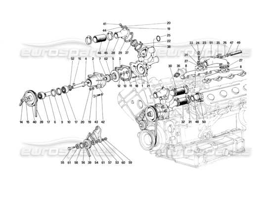 a part diagram from the Ferrari Mondial parts catalogue