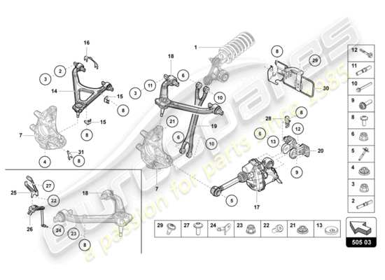 a part diagram from the Lamborghini Aventador LP770-4 SVJ parts catalogue