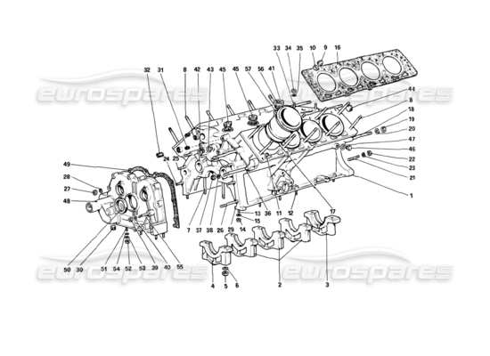 a part diagram from the Ferrari Mondial parts catalogue