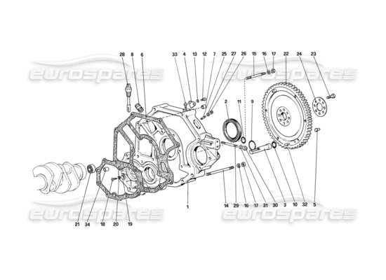 a part diagram from the Ferrari Mondial parts catalogue