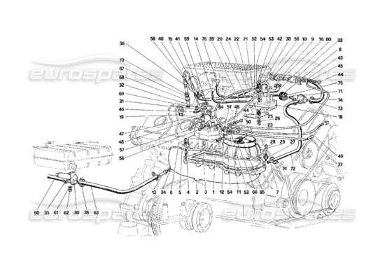 a part diagram from the Ferrari Mondial parts catalogue