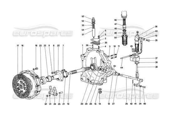 a part diagram from the Ferrari Mondial parts catalogue