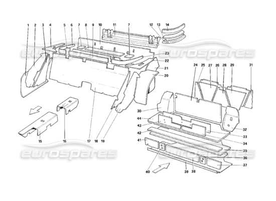 a part diagram from the Ferrari Mondial parts catalogue