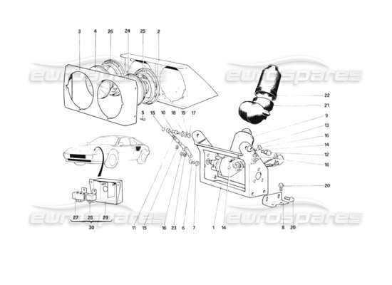 a part diagram from the Ferrari Mondial parts catalogue