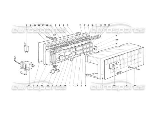 a part diagram from the Ferrari Mondial parts catalogue