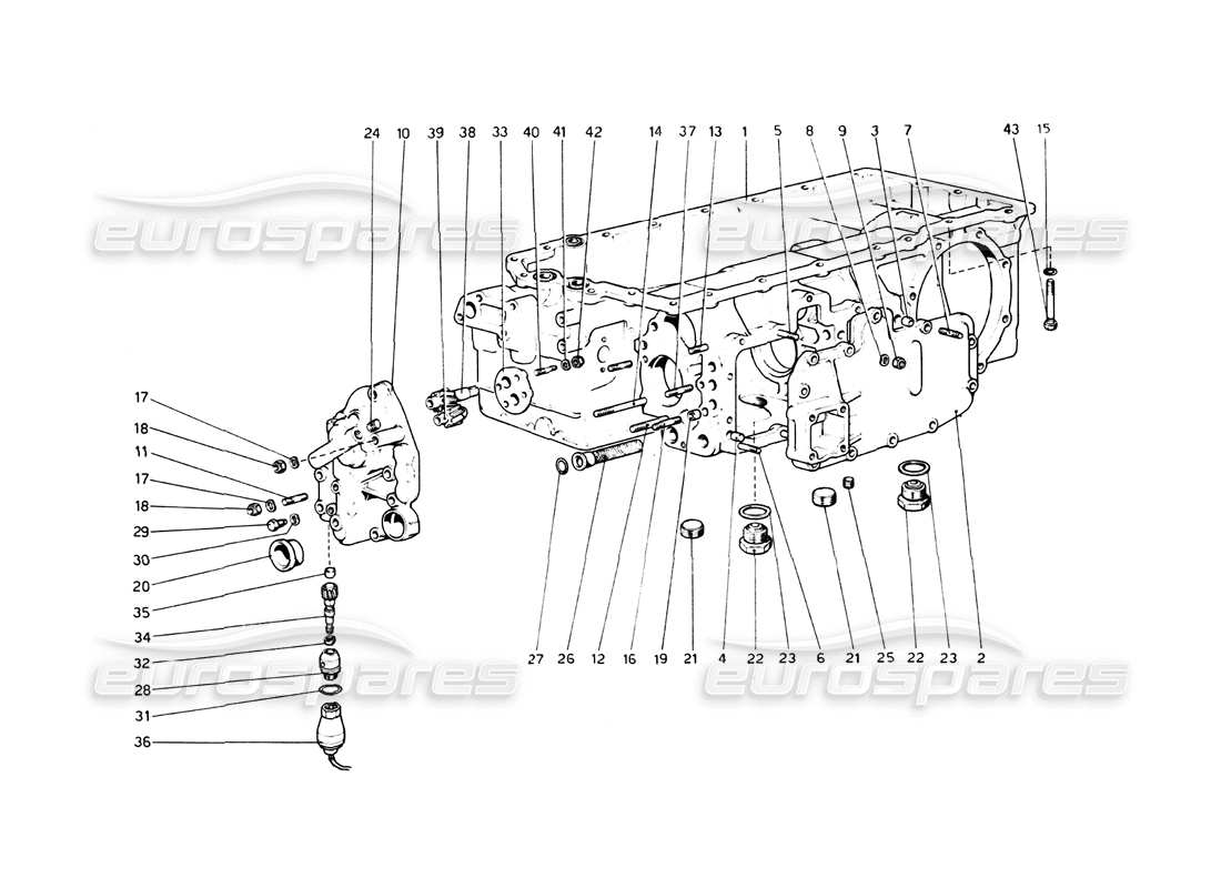 Ferrari 512 BB Gear Box Parts Diagram