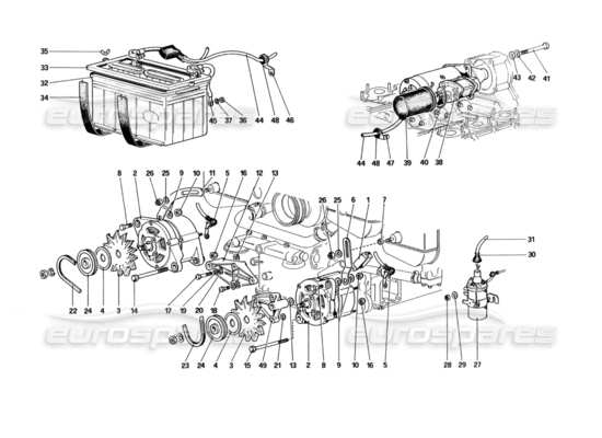 a part diagram from the Ferrari 512 parts catalogue