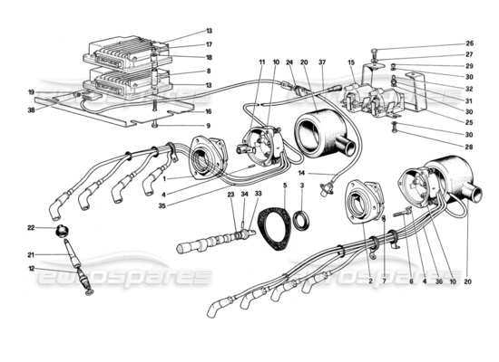 a part diagram from the Ferrari 208 parts catalogue