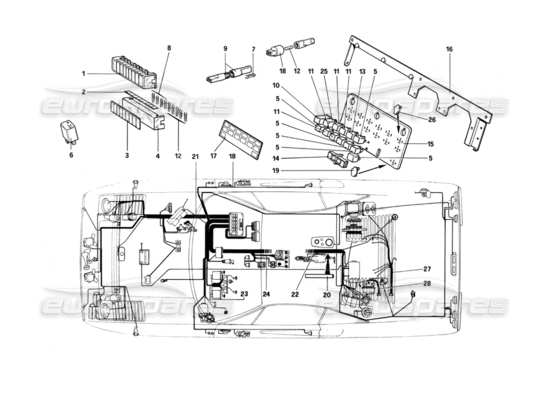 a part diagram from the Ferrari 208 parts catalogue