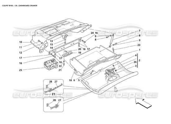 a part diagram from the maserati 4200 coupe (2003) parts catalogue