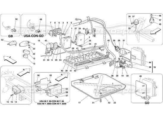 a part diagram from the ferrari 550 parts catalogue