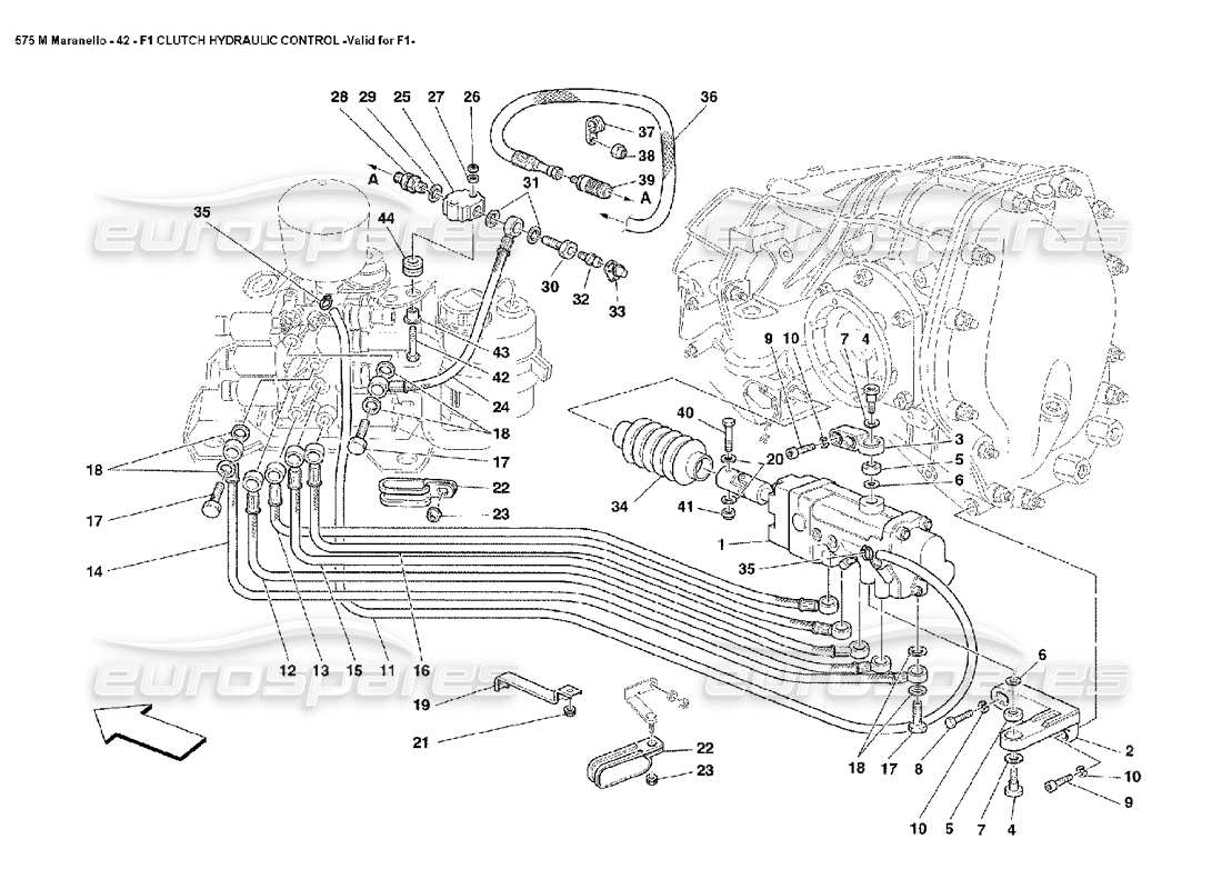 ferrari 575m maranello f1 clutch hydraulic control valid for f1 parts diagram