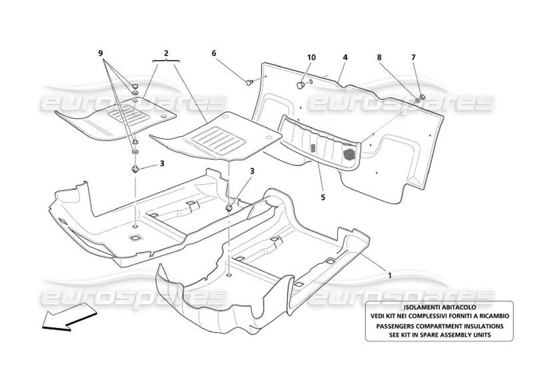VIEW PARTS DIAGRAMS FROM THE MASERATI 4200 PARTS CATALOGUE a part diagram from the maserati 4200 parts catalogue
