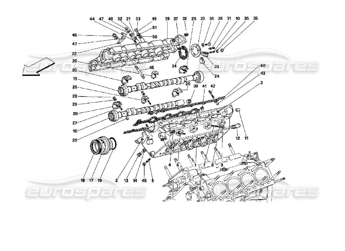 VIEW PARTS DIAGRAMS FROM THE FERRARI MONDIAL PARTS CATALOGUE a part diagram from the ferrari mondial parts catalogue