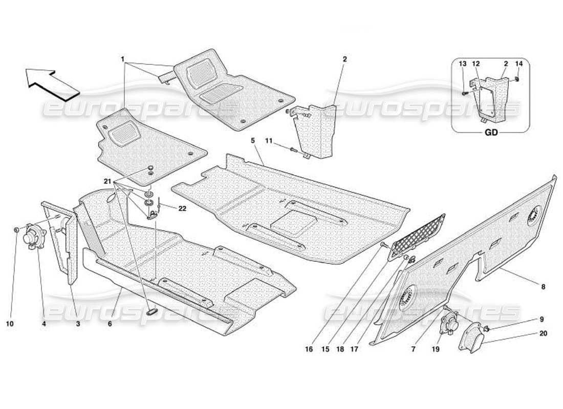 VIEW PARTS DIAGRAMS FROM THE FERRARI 550 PARTS CATALOGUE a part diagram from the ferrari 550 parts catalogue