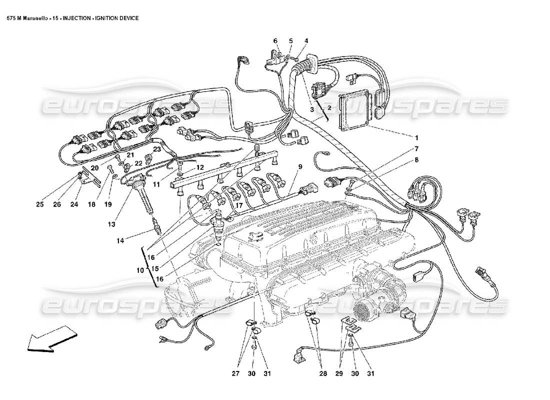 VIEW PARTS DIAGRAMS FROM THE FERRARI 575 PARTS CATALOGUE a part diagram from the ferrari 575 parts catalogue