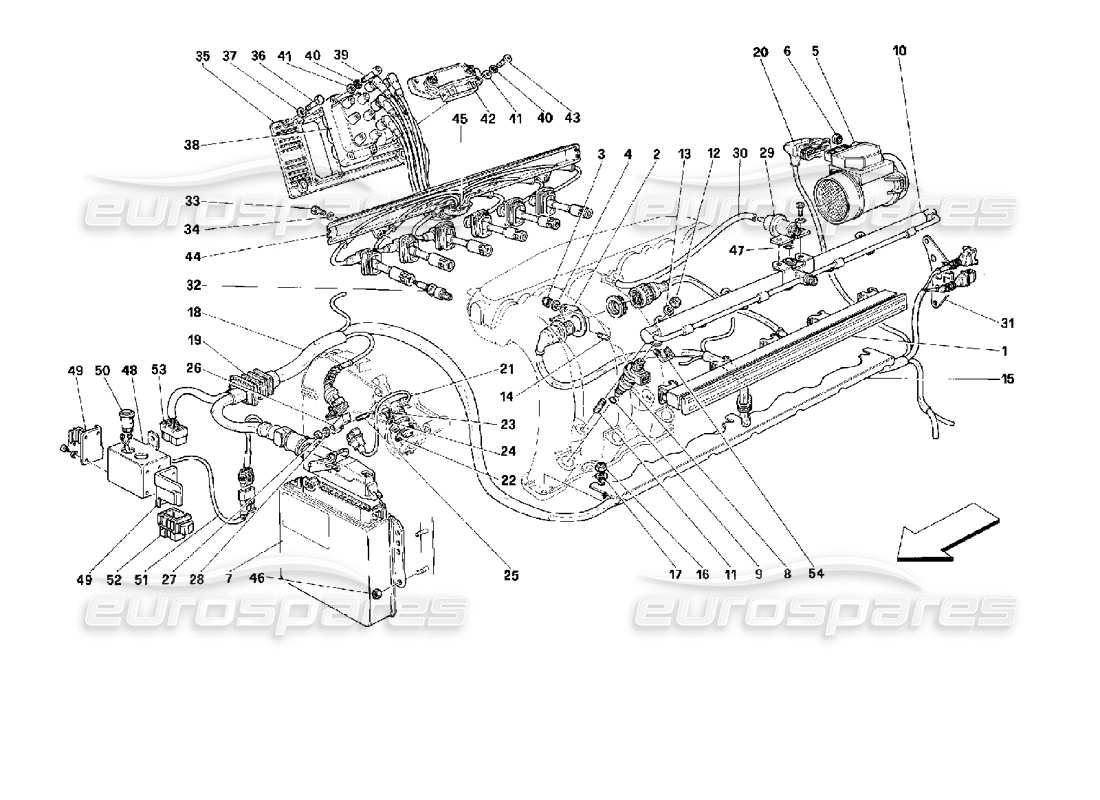 VIEW PARTS DIAGRAMS FROM THE FERRARI 512 PARTS CATALOGUE a part diagram from the ferrari 512 parts catalogue