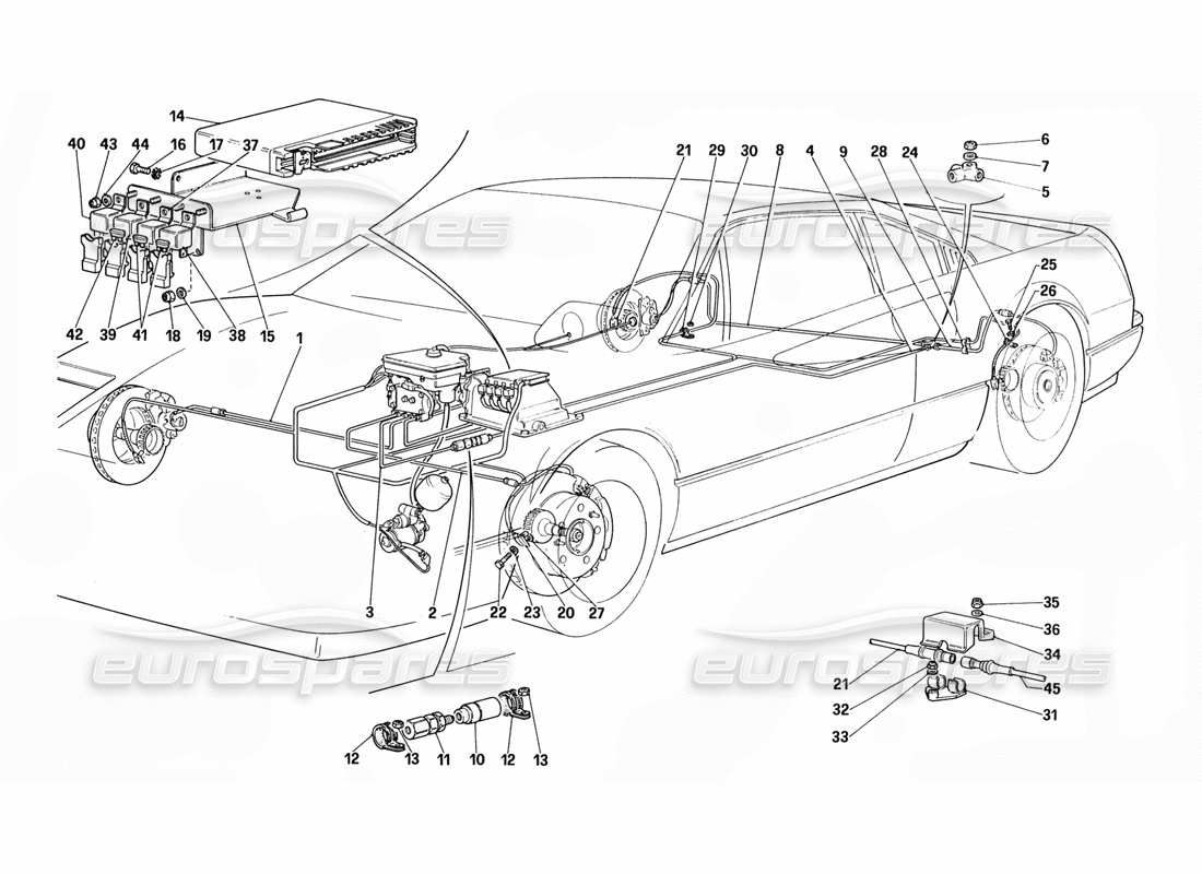 ferrari 328 (1988) anti skid system parts diagram