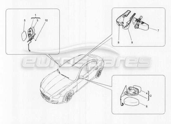 a part diagram from the maserati quattroporte m156 (2014 onwards) parts catalogue