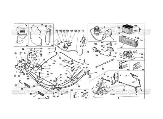 a part diagram from the maserati quattroporte (1967-1979) parts catalogue