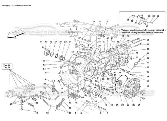 a part diagram from the ferrari 360 parts catalogue