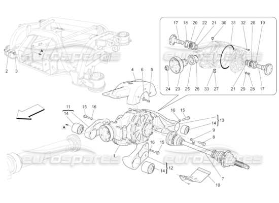 a part diagram from the maserati grancabrio parts catalogue