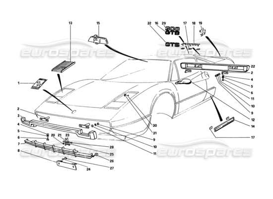 a part diagram from the ferrari 308 parts catalogue