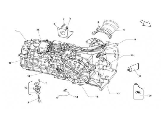 a part diagram from the lamborghini gallardo lp560-4s update parts catalogue