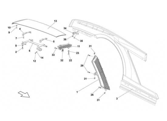 a part diagram from the lamborghini gallardo lp560-4s update parts catalogue