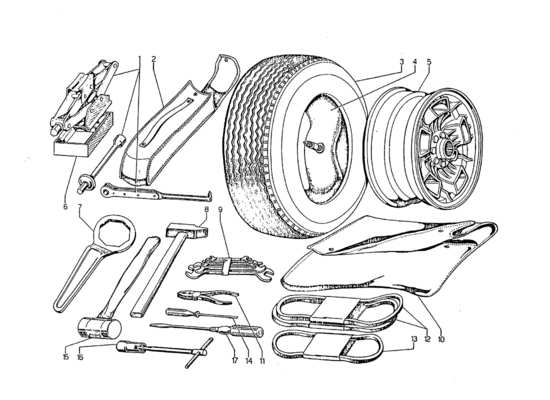 a part diagram from the lamborghini jarama parts catalogue