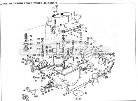 a part diagram from the ferrari 246 parts catalogue