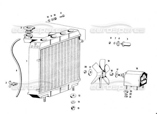 a part diagram from the maserati quattroporte (1967-1979) parts catalogue