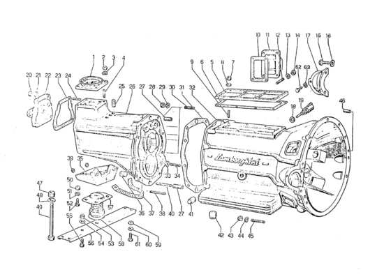 a part diagram from the lamborghini jarama parts catalogue