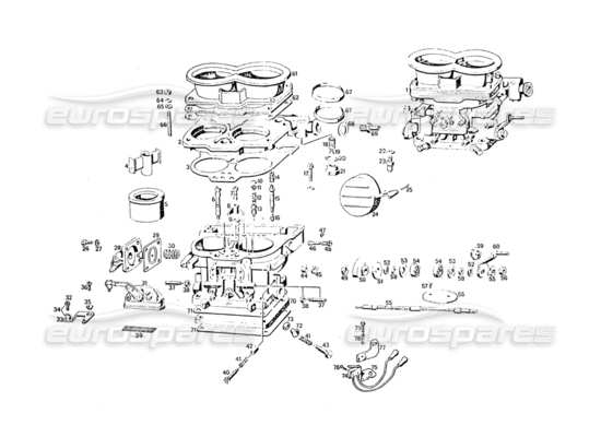 a part diagram from the maserati khamsin parts catalogue