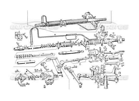 a part diagram from the maserati khamsin parts catalogue