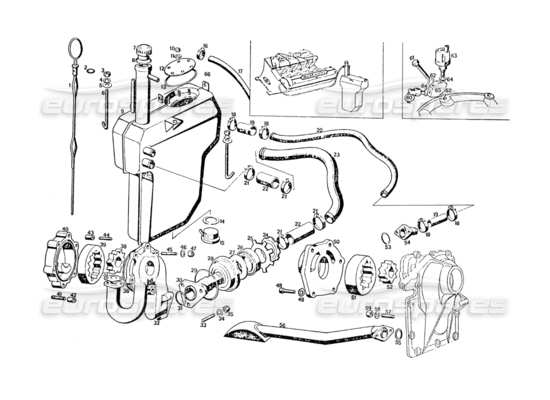 a part diagram from the maserati khamsin parts catalogue