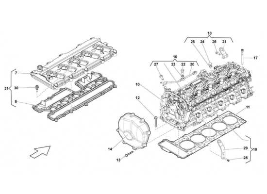 a part diagram from the lamborghini gallardo parts catalogue