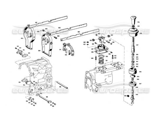 a part diagram from the maserati quattroporte (1967-1979) parts catalogue