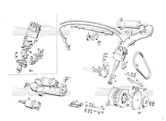 a part diagram from the maserati quattroporte (1967-1979) parts catalogue