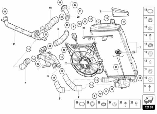 a part diagram from the lamborghini centenario parts catalogue