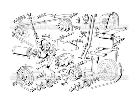 a part diagram from the maserati quattroporte (1967-1979) parts catalogue