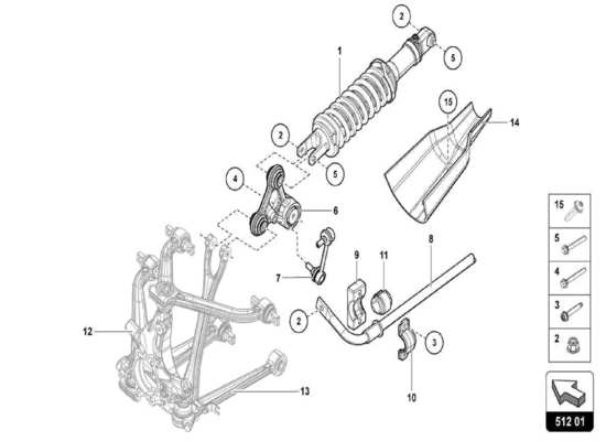 a part diagram from the lamborghini centenario parts catalogue